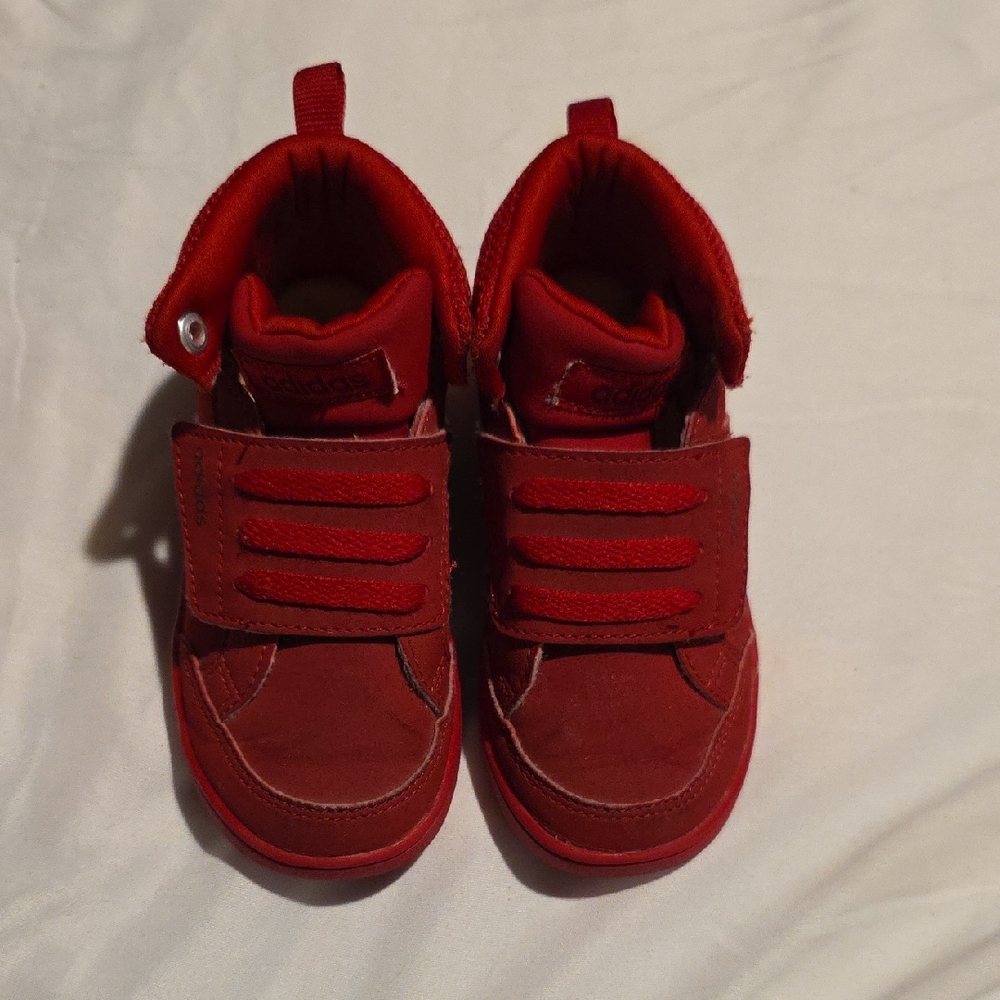 Adidas Red Velcro Sneakers Suede Low-Top